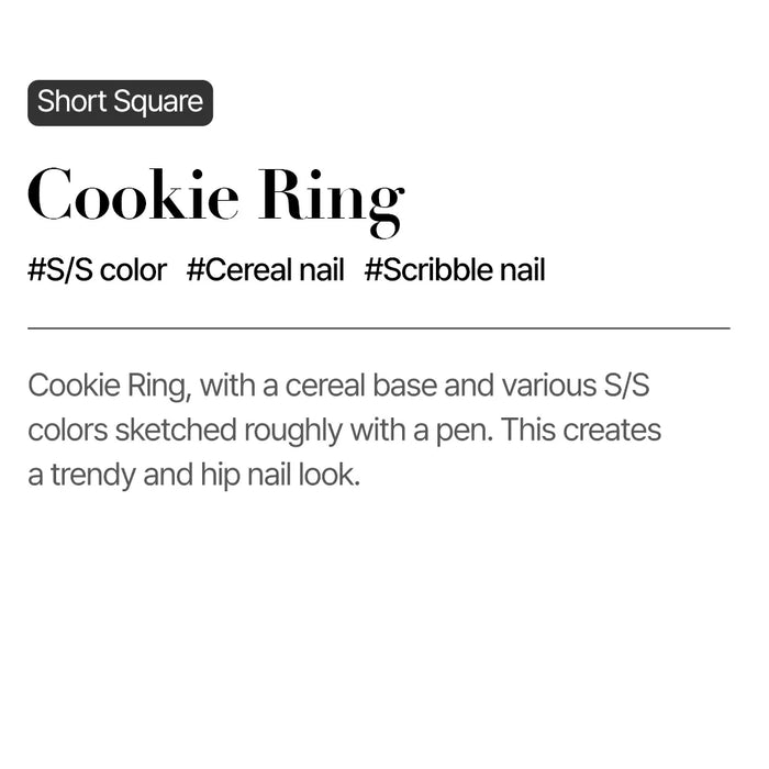 [MUZMAK] Nail Tips in Cookie Ring (Short Square)