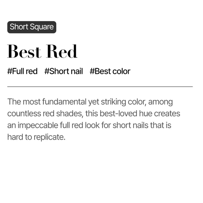 [MUZMAK]Nail Tips in  Best Red (Short Square)
