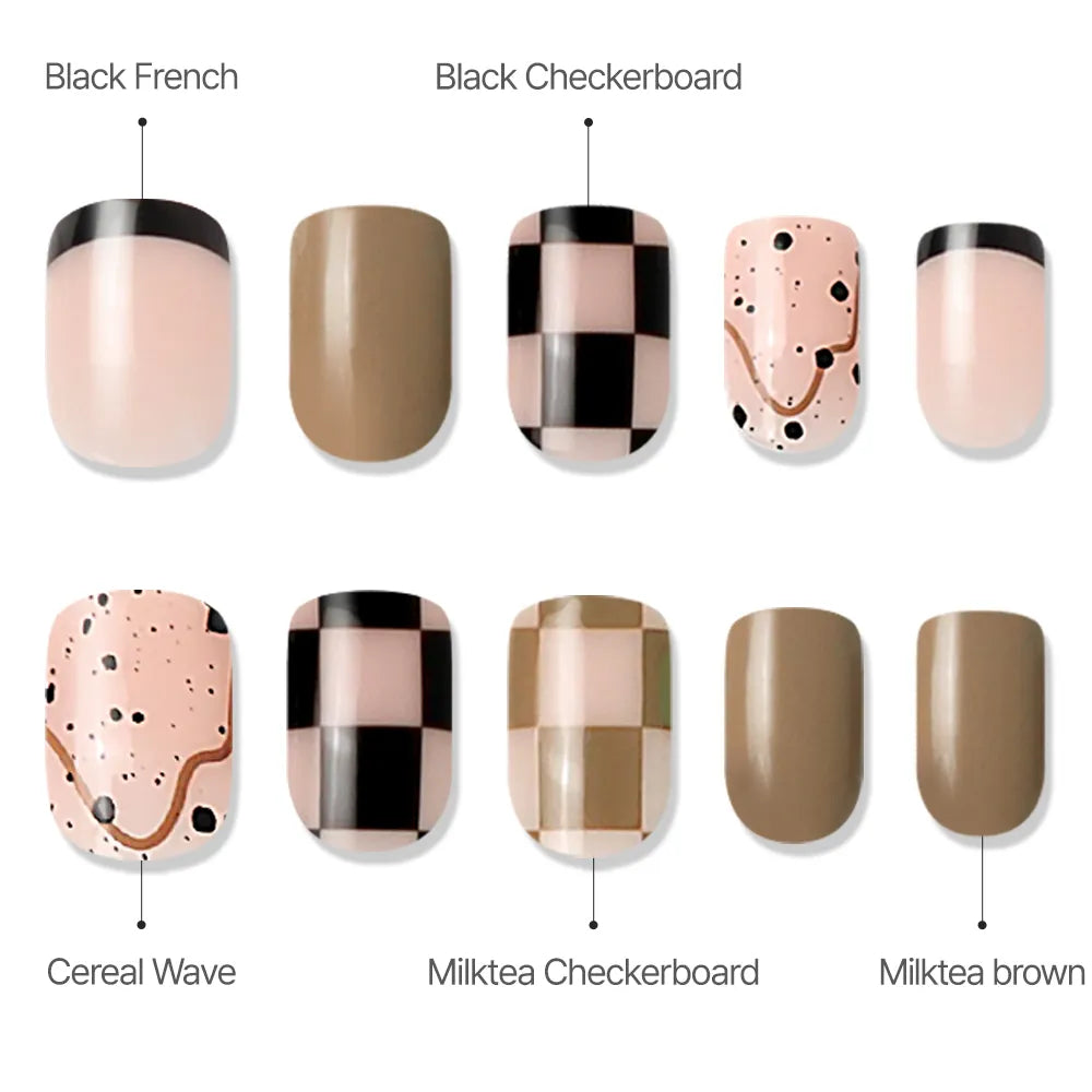 [MUZMAK]Nail Tips in  Egg Milktea (Regular Square)