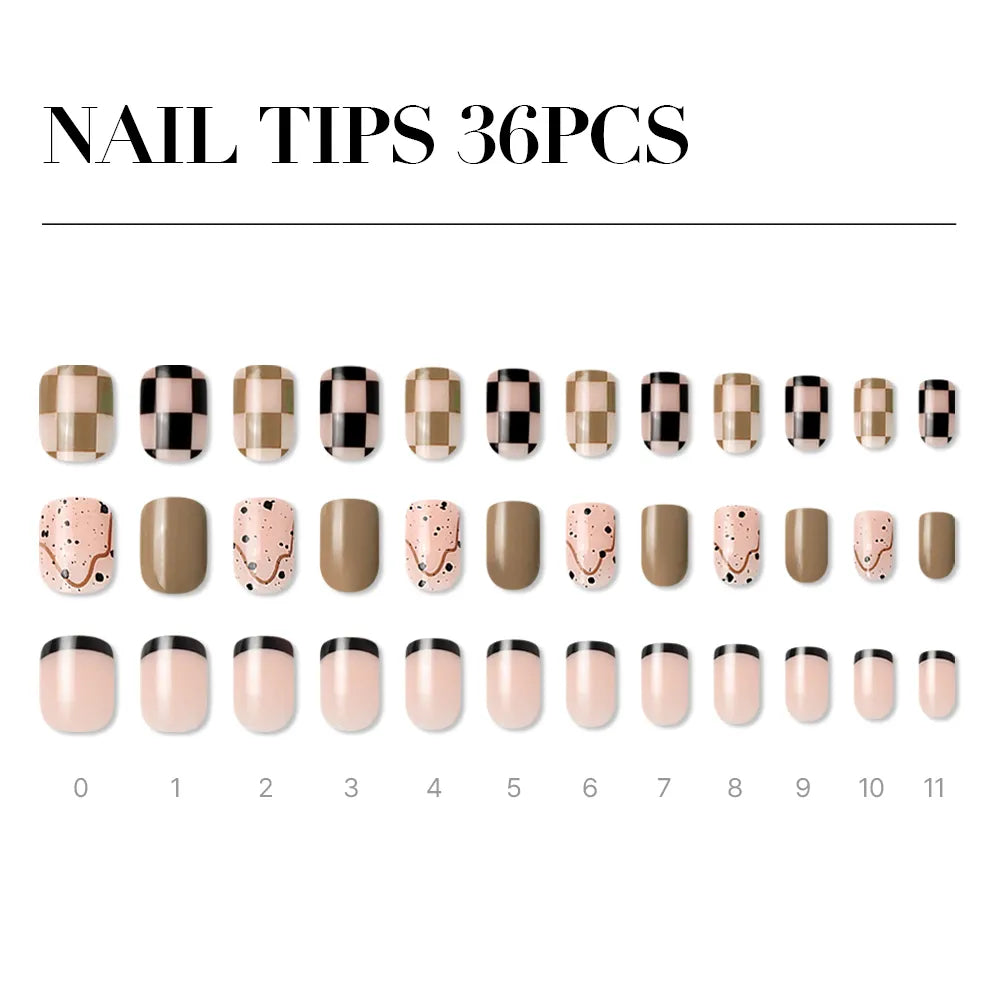 [MUZMAK]Nail Tips in  Egg Milktea (Regular Square)