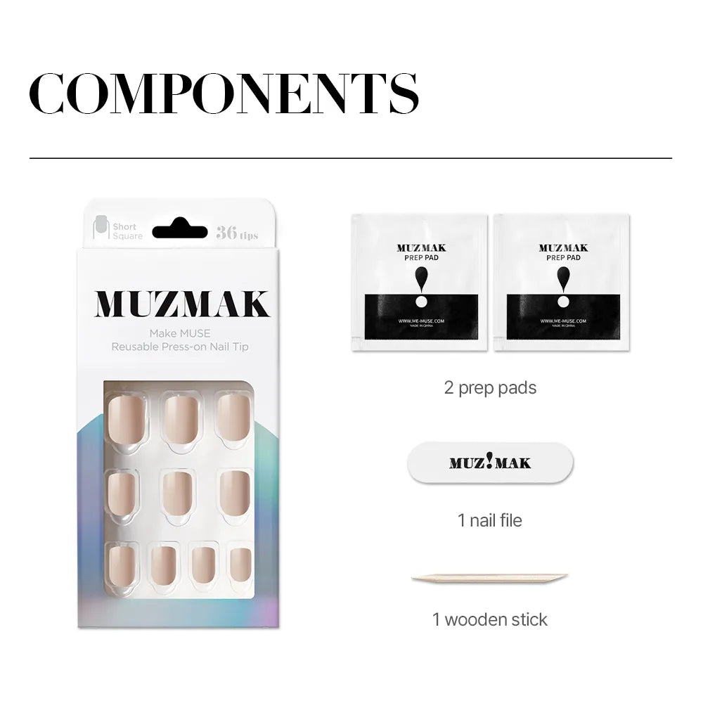 [MUZMAK] Cream Beige (Short Square)