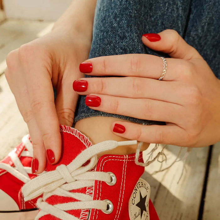 [MUZMAK]Nail Tips in  Best Red (Short Square)