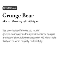 [MUZMAK] Nail Tips in Grunge Bear (Short Square)