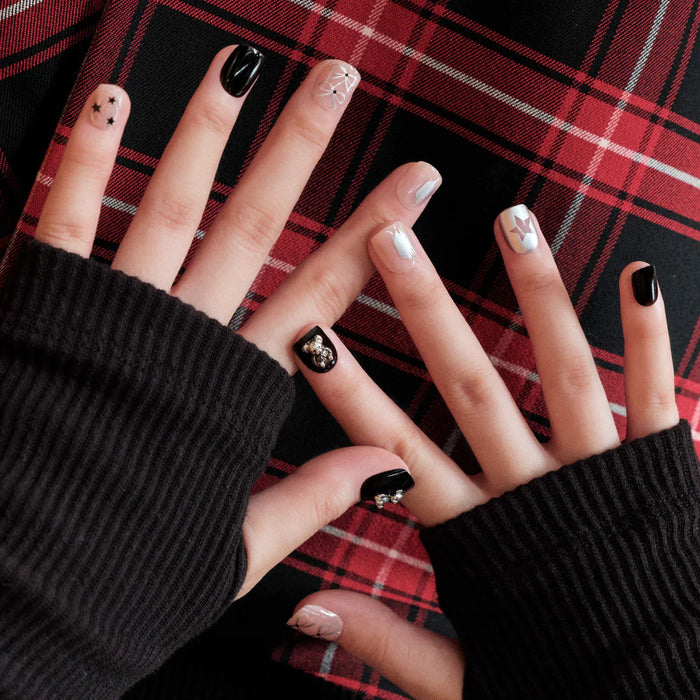 [MUZMAK] Nail Tips in Grunge Bear (Short Square)