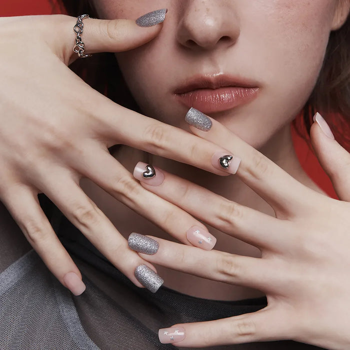 [MUZMAK]Nail Tips in  Pebble (Regular Square)
