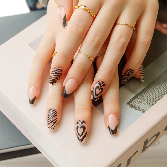 [MUZMAK] Nail Tips in Awesome Zebra (Coffin)