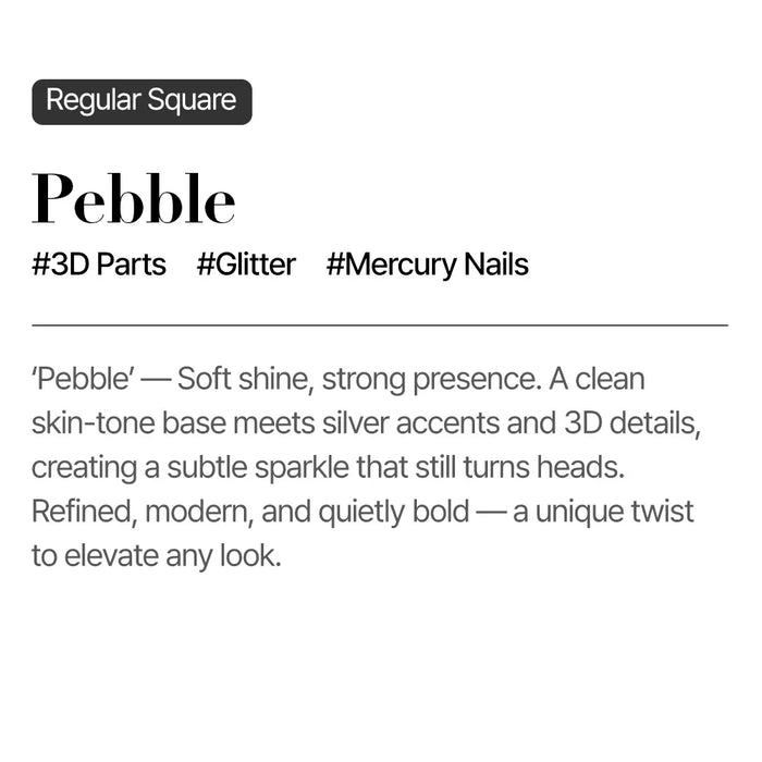 [MUZMAK]Nail Tips in  Pebble (Regular Square)