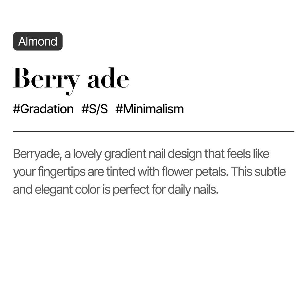 [MUZMAK]Nail Tips in  Berry Ade (Almond)