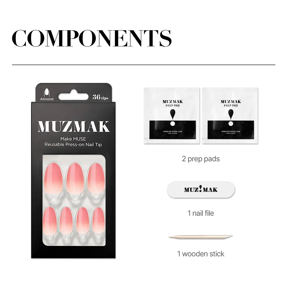 [MUZMAK]Nail Tips in  Berry Ade (Almond)