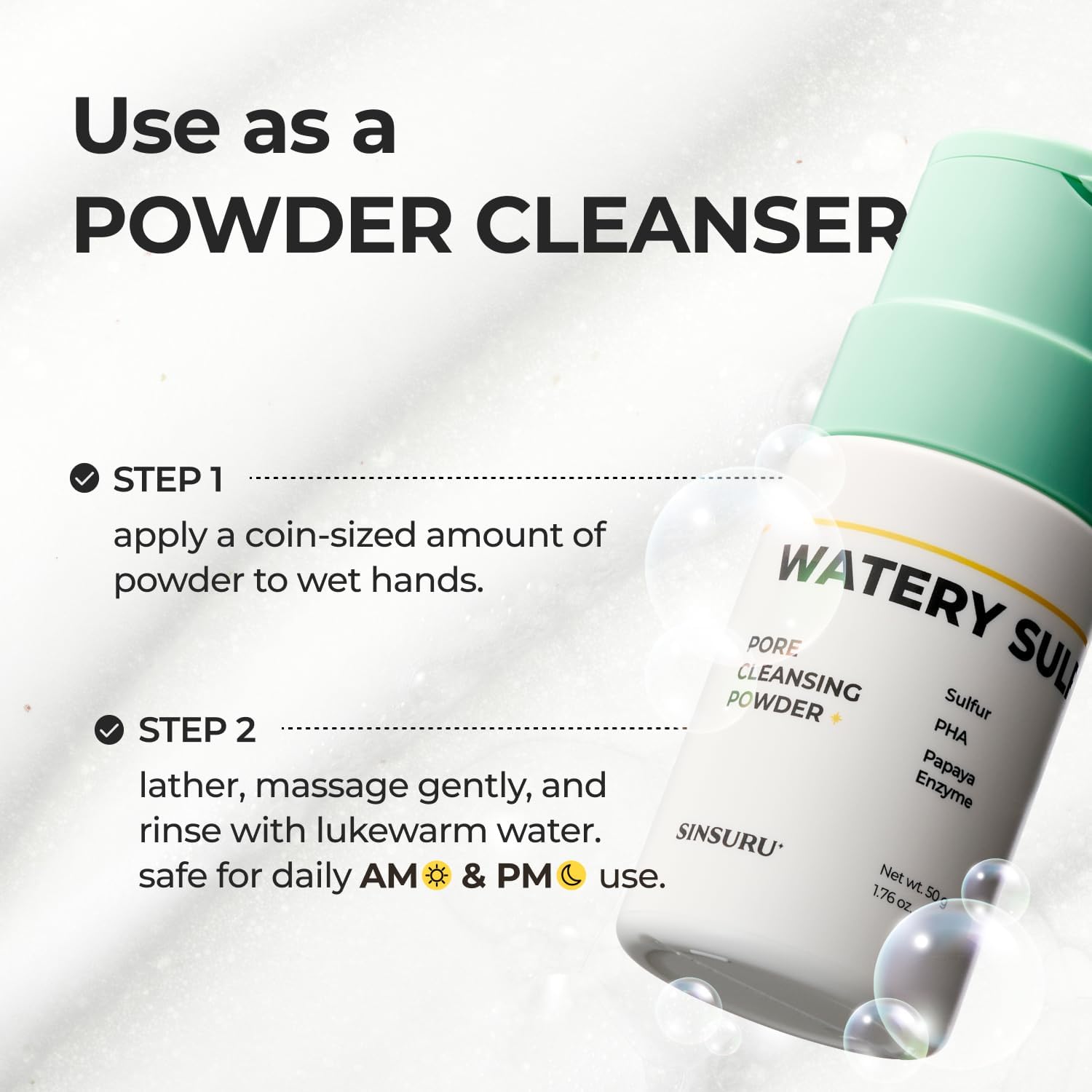 [SINSURU] Watery Sulfur Pore Cleansing Powder 50g