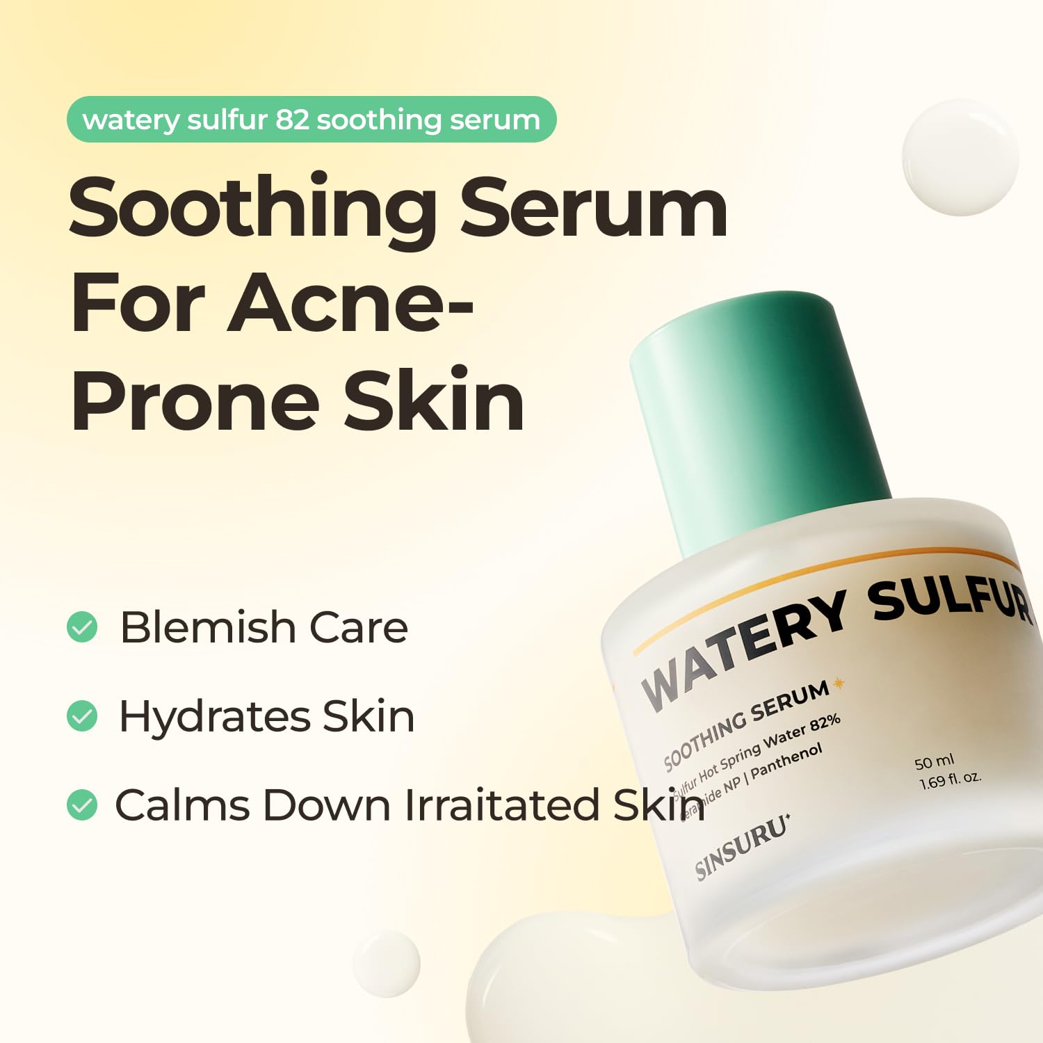 [SINSURU] Watery Sulfur 82 Soothing Serum 50ml