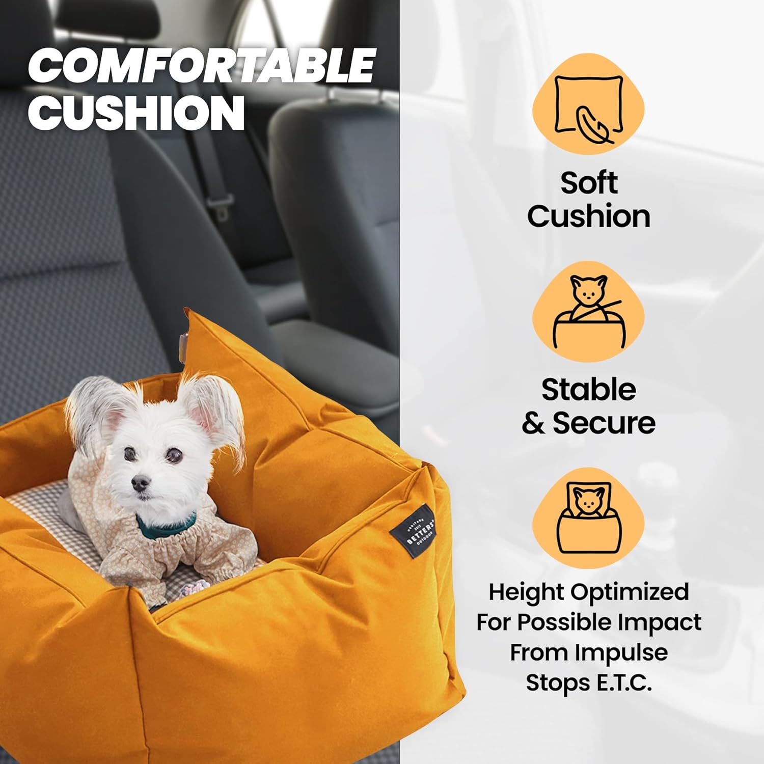[BETTERS] Dog Car seat bed (Orange)