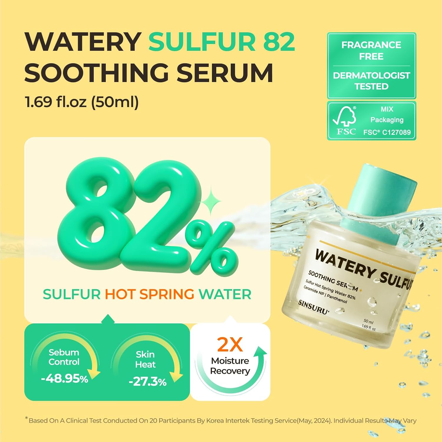 [SINSURU] Watery Sulfur 82 Soothing Serum 50ml