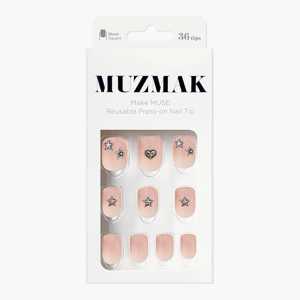 [MUZMAK]Nail Tips in  Angel Punk (Short Square)