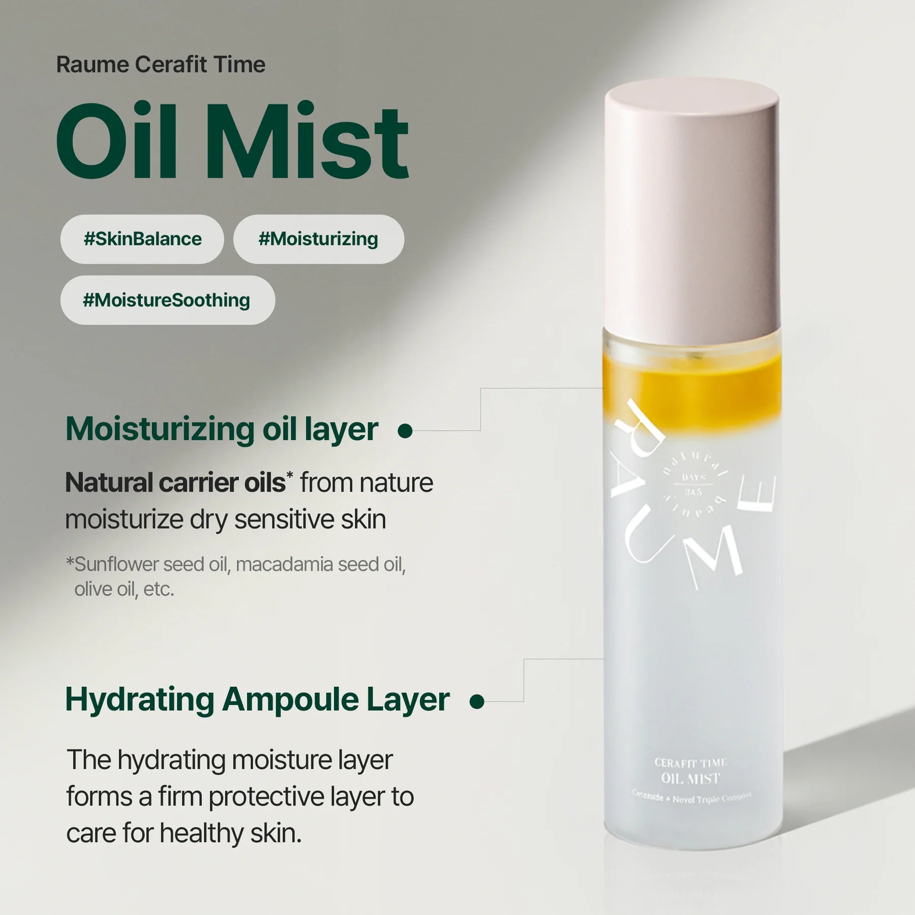 [RAUME] Cerafit Time Dual Layer Glow Facial Oil Mist 94ml