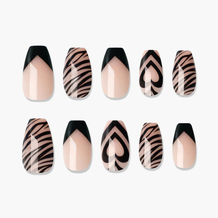 [MUZMAK] Nail Tips in Awesome Zebra (Coffin)