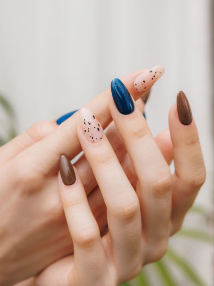 [MUZMAK] Nail Tips in Blue Green Chip(Almond)