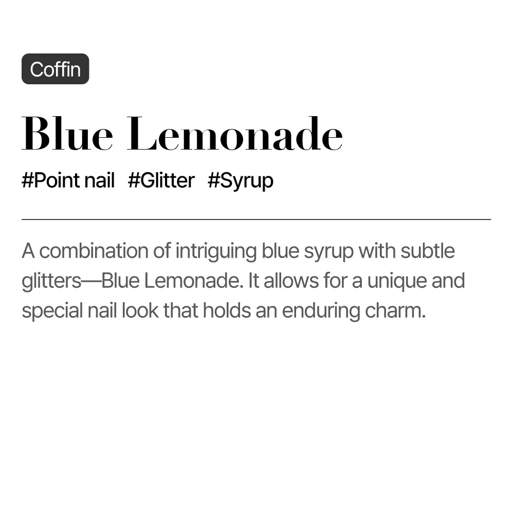 [MUZMAK] Nail Tips in Blue Lemonade (Coffin)