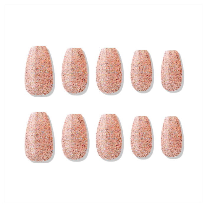 [MUZMAK] Nail Tips in Champagne Rose (Coffin)