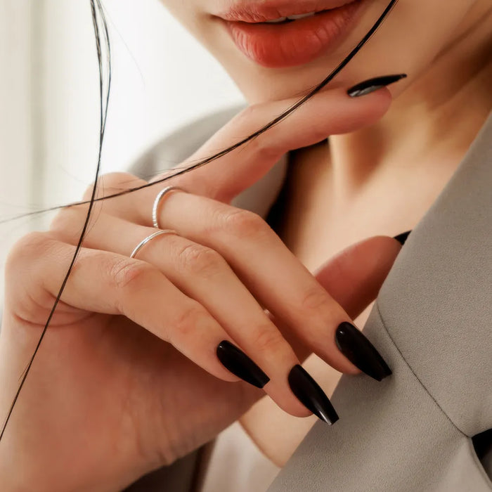 [MUZMAK]Nail Tips in  Chic Black (Coffin)