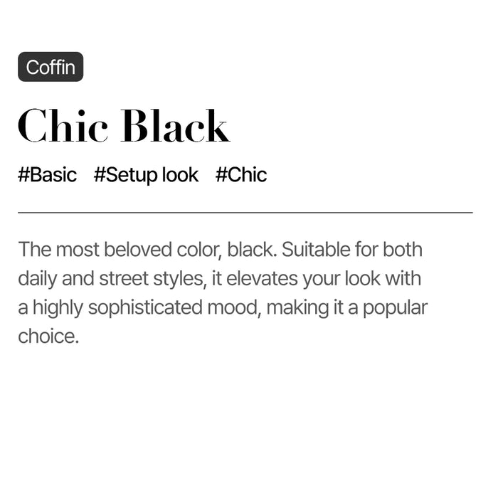 [MUZMAK]Nail Tips in  Chic Black (Coffin)
