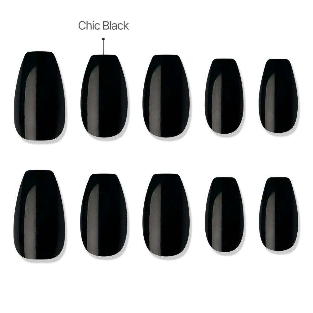 [MUZMAK]Nail Tips in  Chic Black (Coffin)
