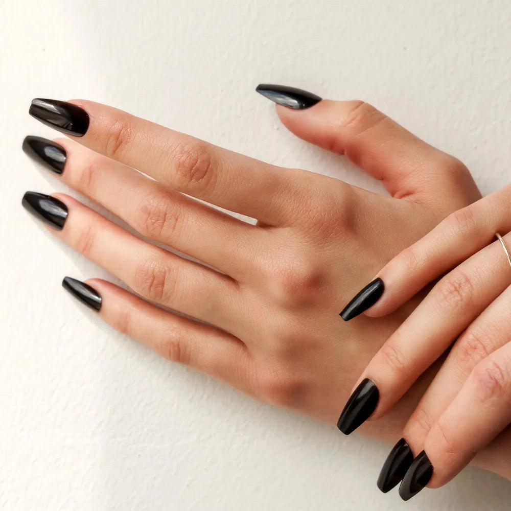 [MUZMAK]Nail Tips in  Chic Black (Coffin)