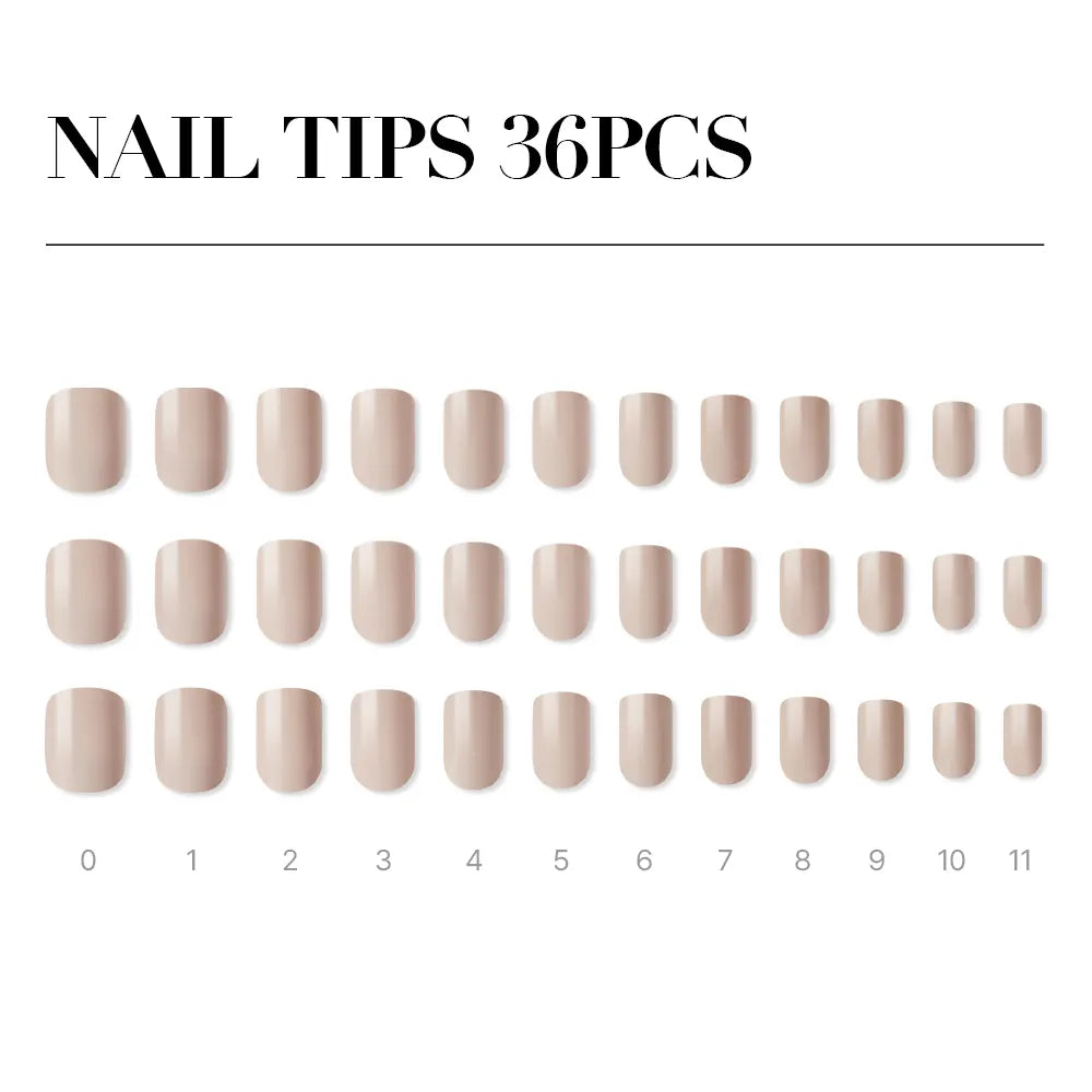 [MUZMAK] Nail Tips in Cream Beige (Regular Square)