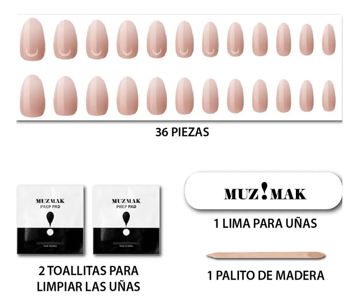 [MUZMAK] Nail Tips in Dip Maple (Coffin)