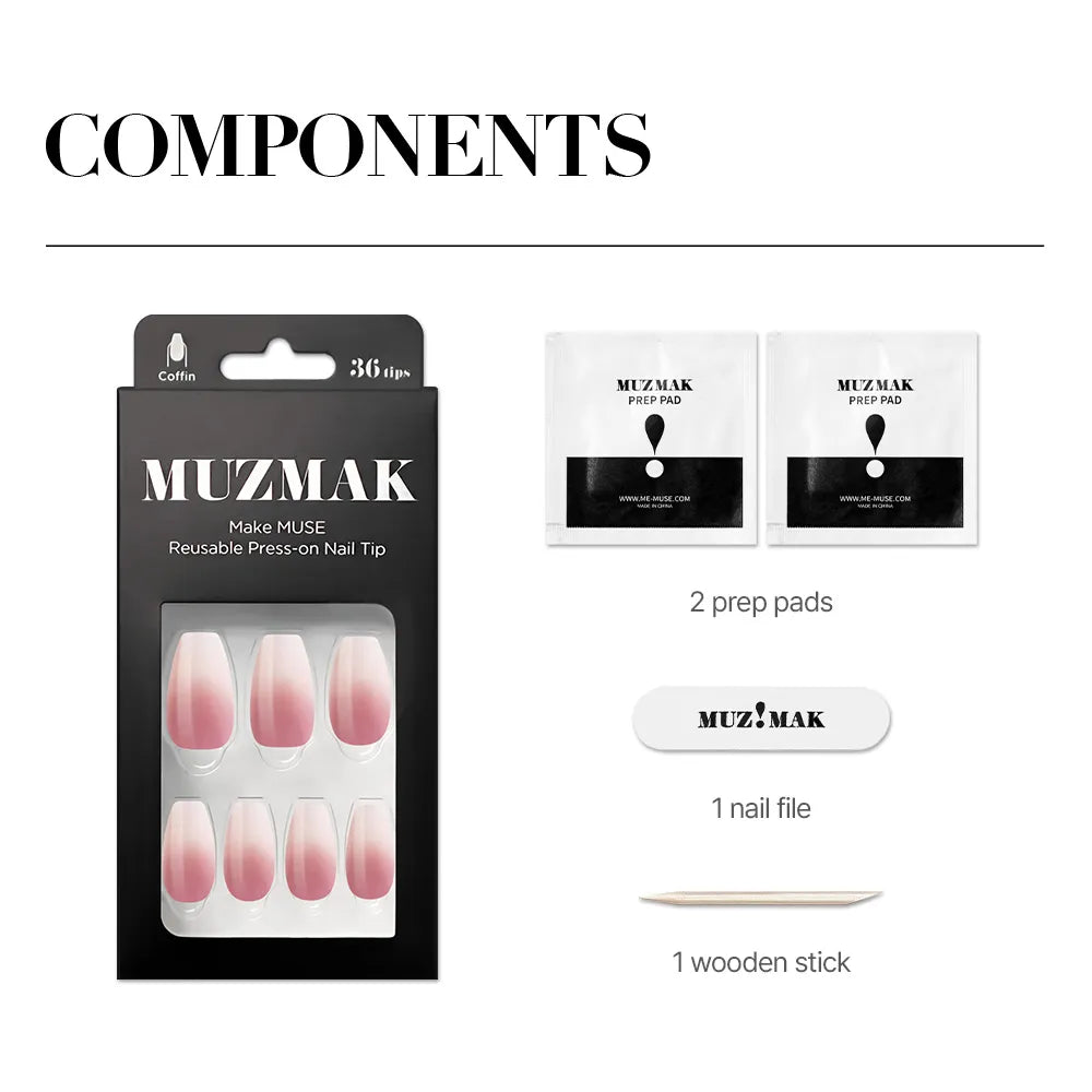 [MUZMAK] Nail Tips in Dove (Coffin)