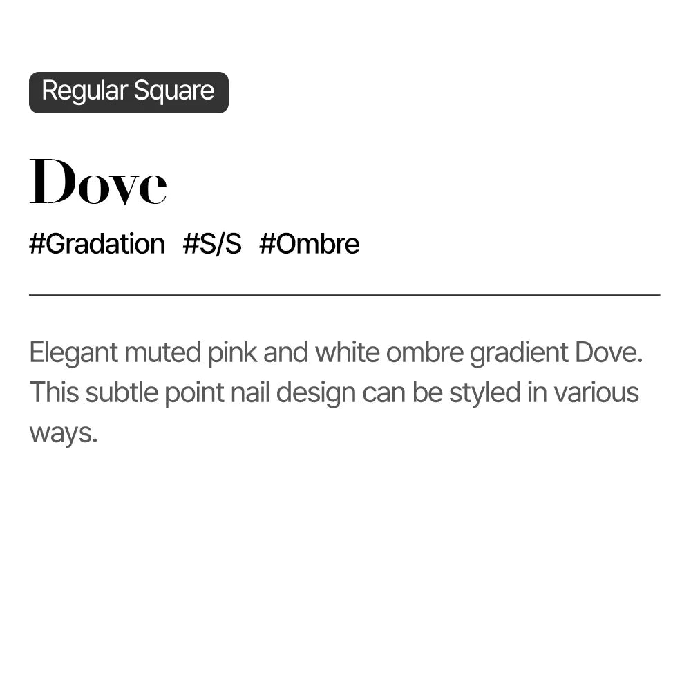 [MUZMAK] Nail Tips in Dove (Regular Square)