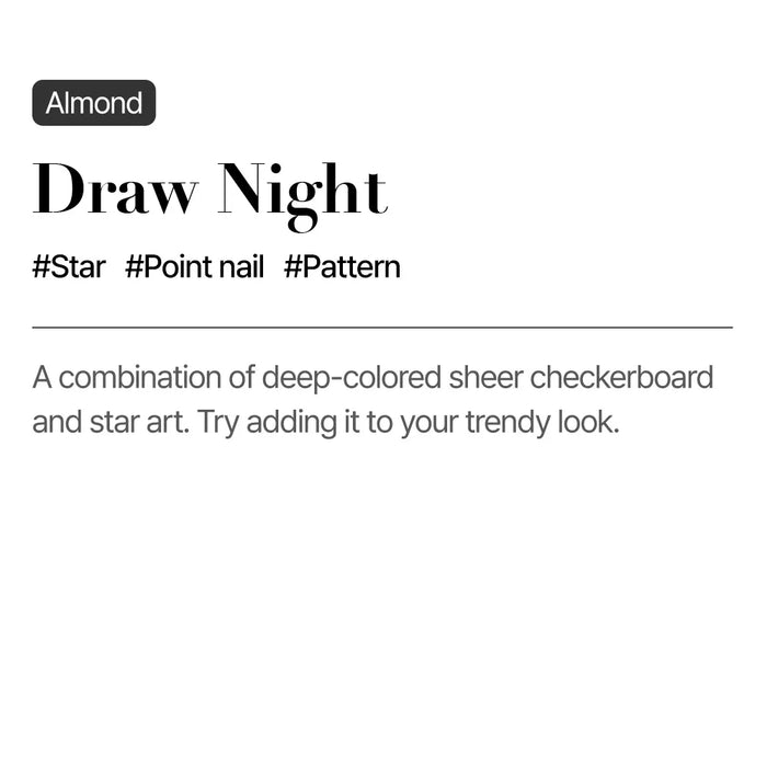 [MUZMAK]Nail Tips in  Draw Night (Almond)