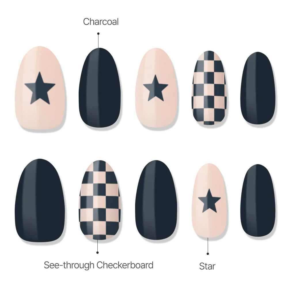 [MUZMAK]Nail Tips in  Draw Night (Almond)
