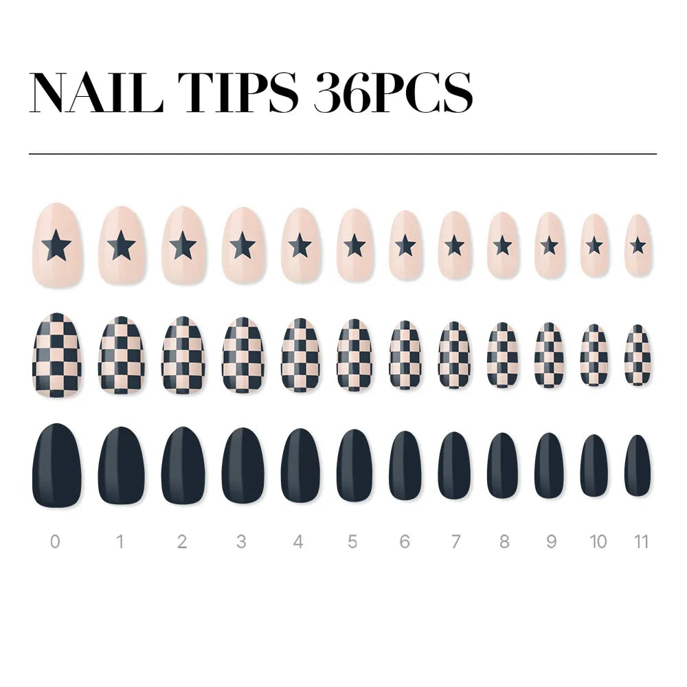 [MUZMAK]Nail Tips in  Draw Night (Almond)