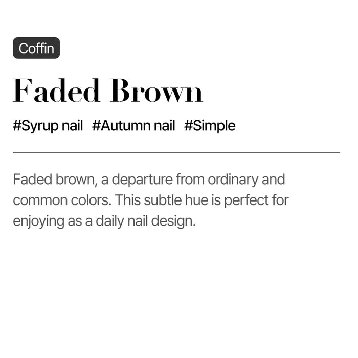 [MUZMAK]Nail Tips in  Faded Brown (Coffin)