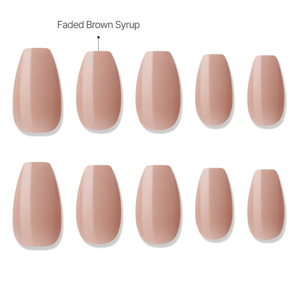 [MUZMAK]Nail Tips in  Faded Brown (Coffin)