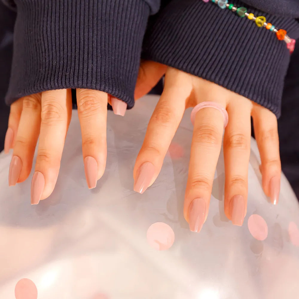 [MUZMAK]Nail Tips in  Faded Brown (Coffin)