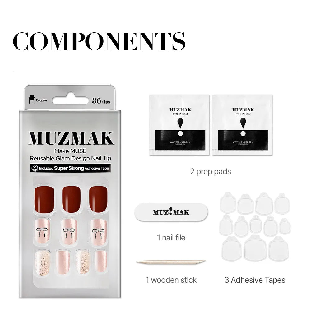 [MUZMAK] Nail Tips in Fluffy (Oval)
