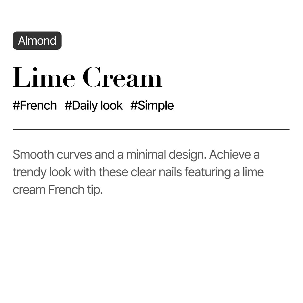 [MUZMAK]Nail Tips in  Lime Cream (Almond)