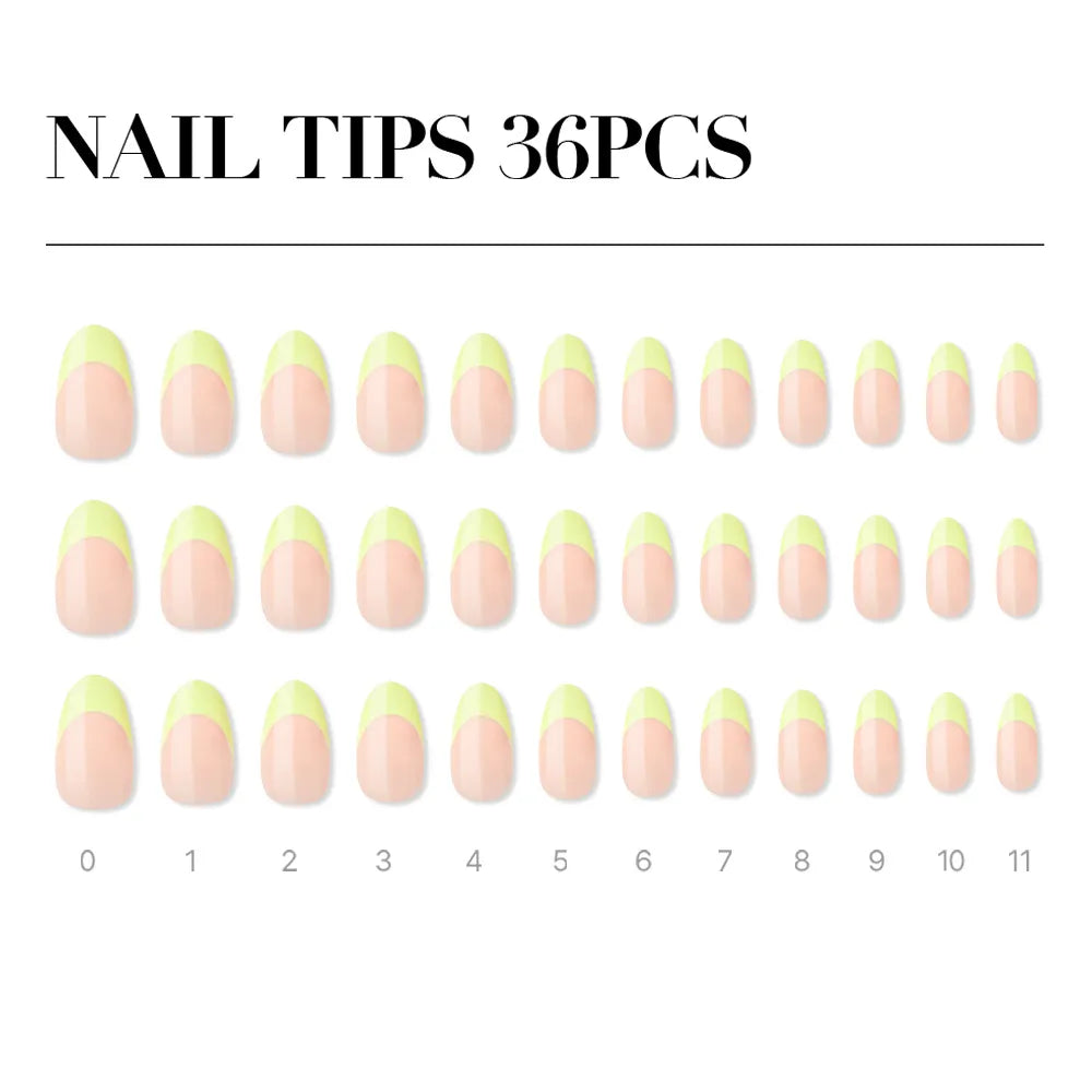 [MUZMAK]Nail Tips in  Lime Cream (Almond)