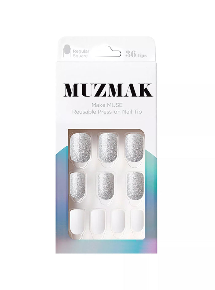 [MUZMAK]Nail Tips in  Moondust (Regular Square)