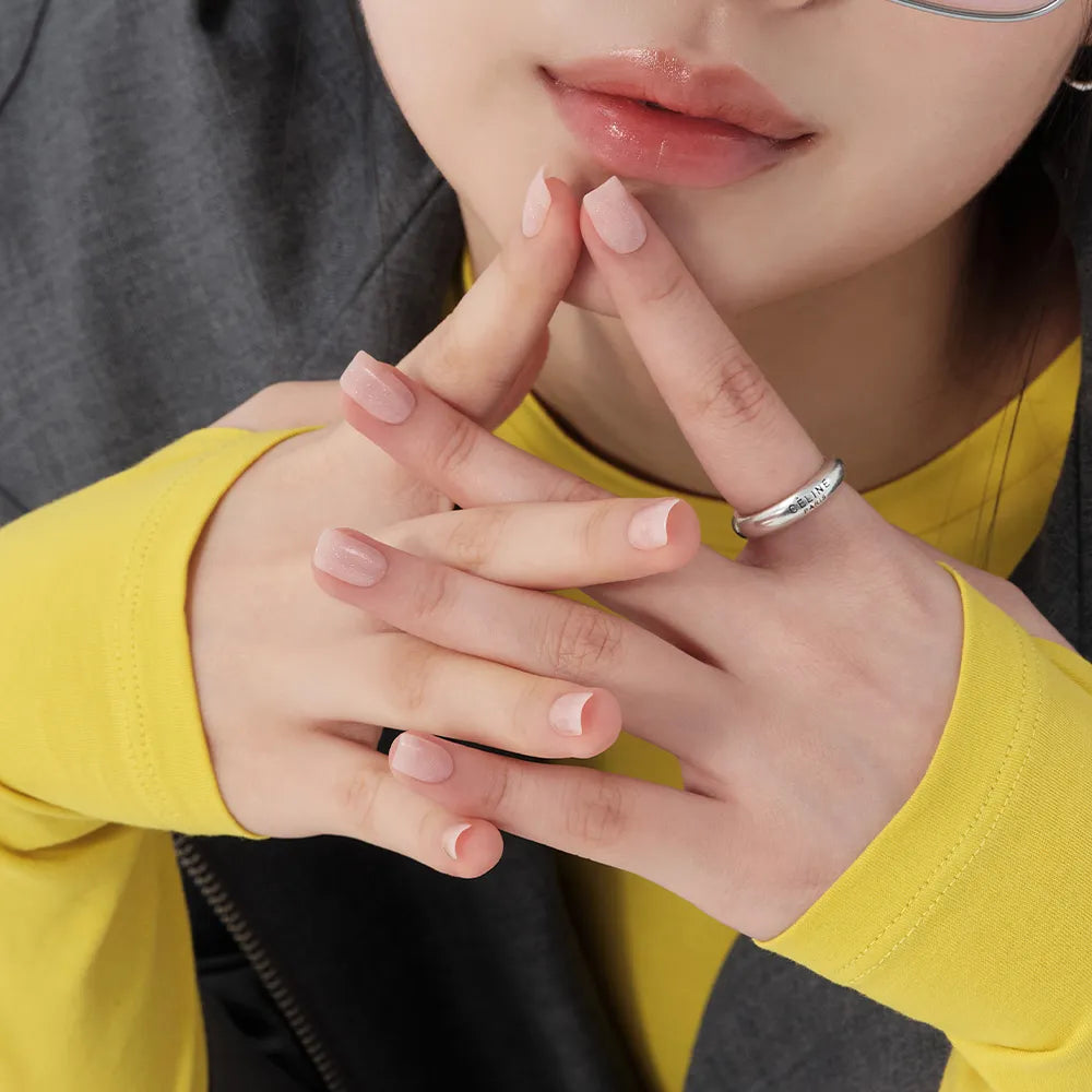 [MUZMAK] Nail Tips in Peach Glitter (Regular Square)