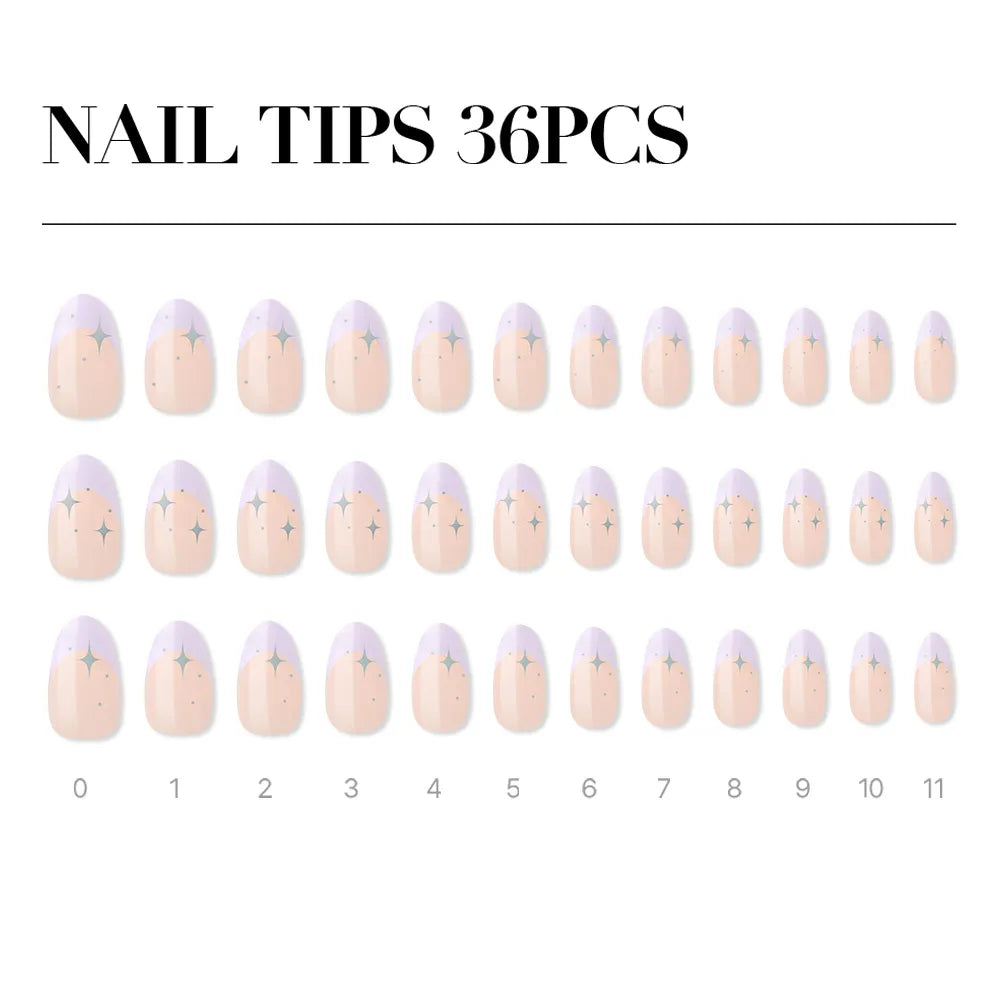 [MUZMAK] Nail Tips in Periwinkle (Almond)