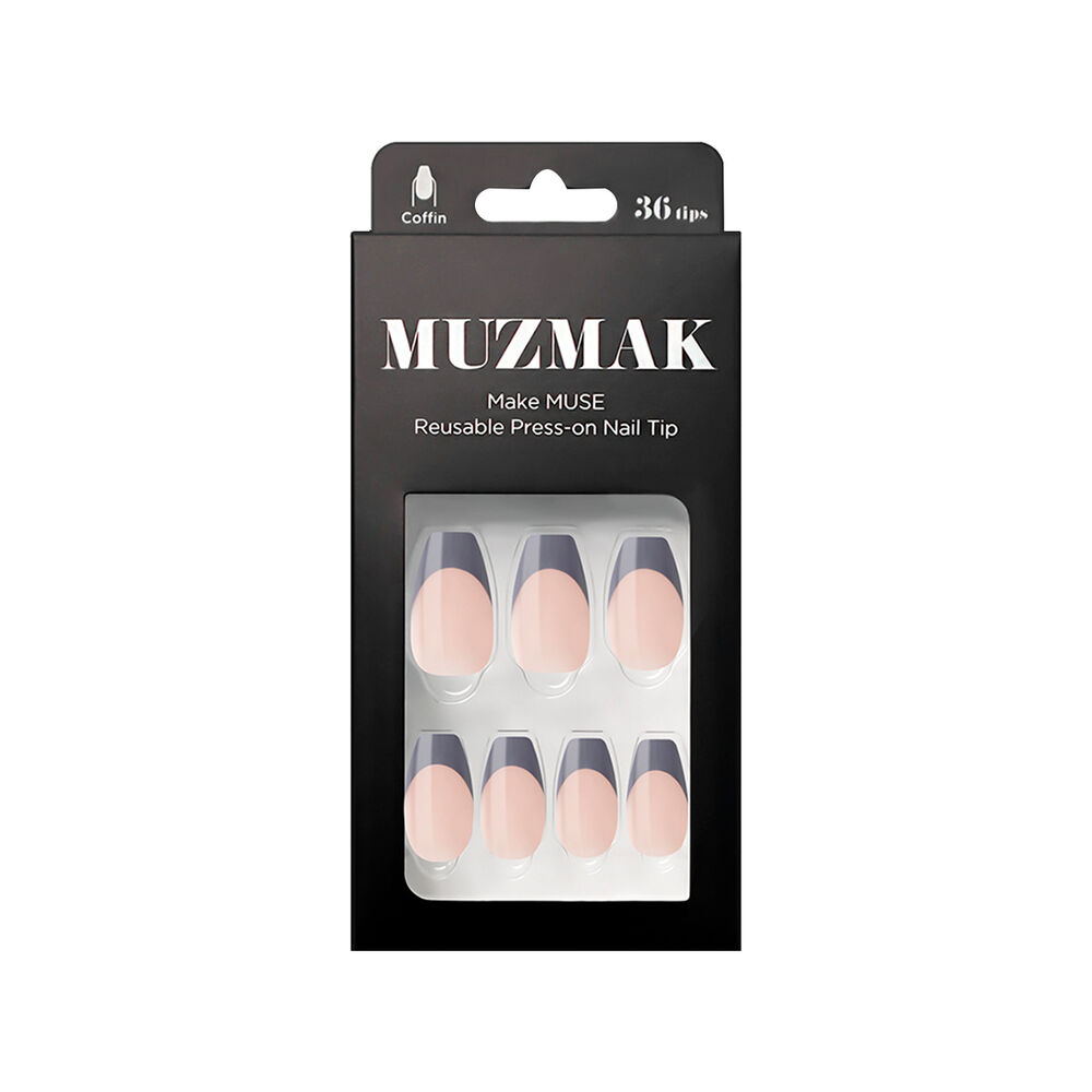 [MUZMAK] Nail Tips in Purple Gray(Coffin)