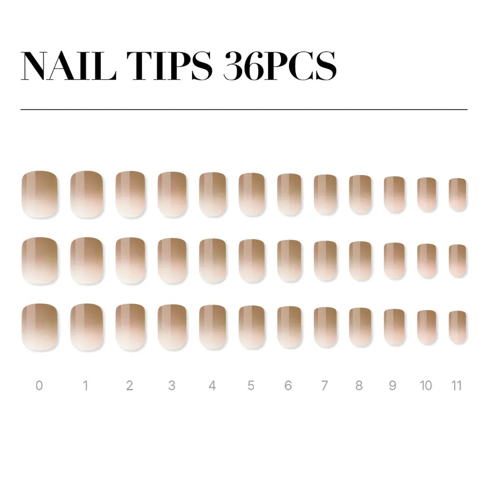 [MUZMAK] Nail Tips in Rooibos Tea (Regular Square)