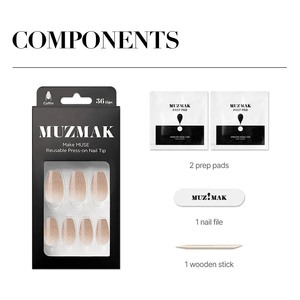 [MUZMAK] Nail Tips in Sablé (Coffin)