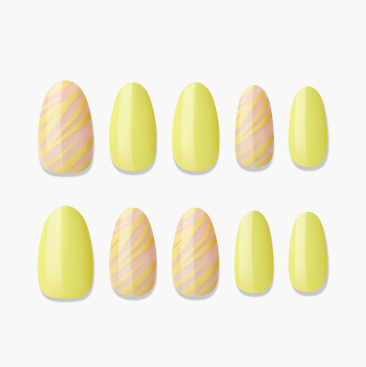 [MUZMAK] Nail Tips in Lime Zebra (Almond)