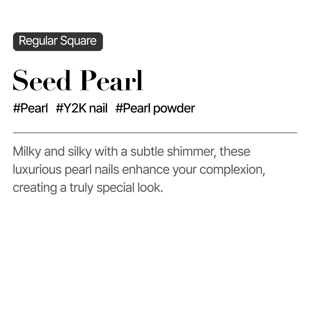 [MUZMAK] Nail Tips in Seed Pearl (Regular Square)