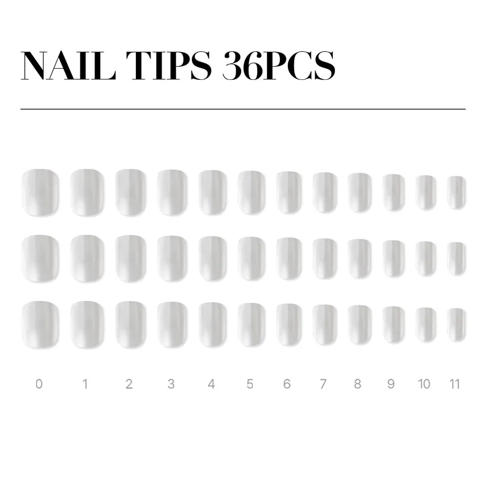 [MUZMAK] Nail Tips in Seed Pearl (Regular Square)