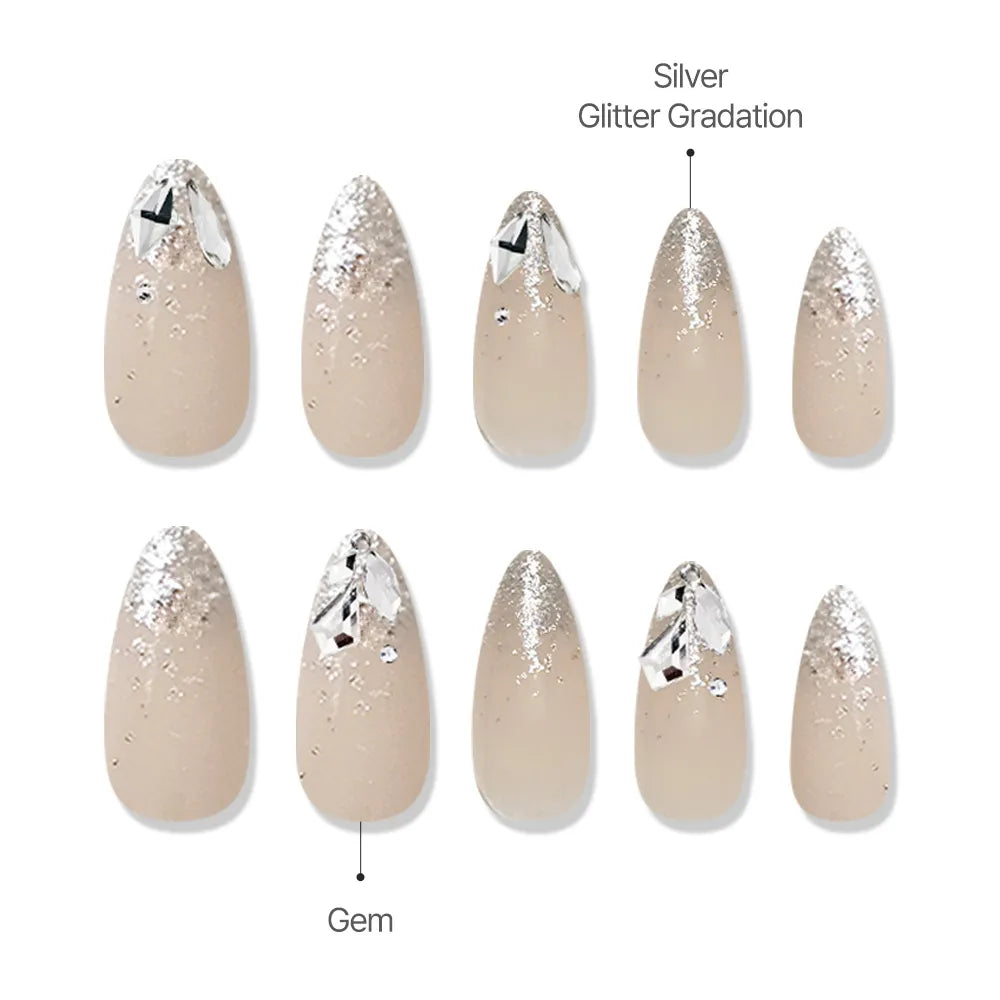 [MUZMAK] Nail Tips in Splash (Round Stiletto)